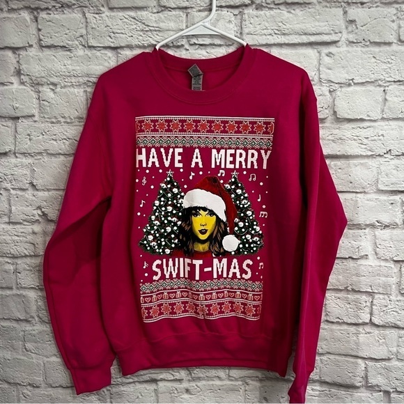 Taylor Swift Have A Merry Swift-mas Ugly Christmas Sweater Sweatshirt small - Picture 2 of 7